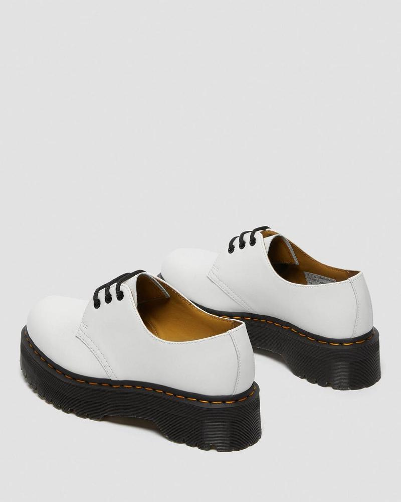 Dr Martens 1461 Smooth Læder Platform Sko Dame Hvide | DK 389FDN